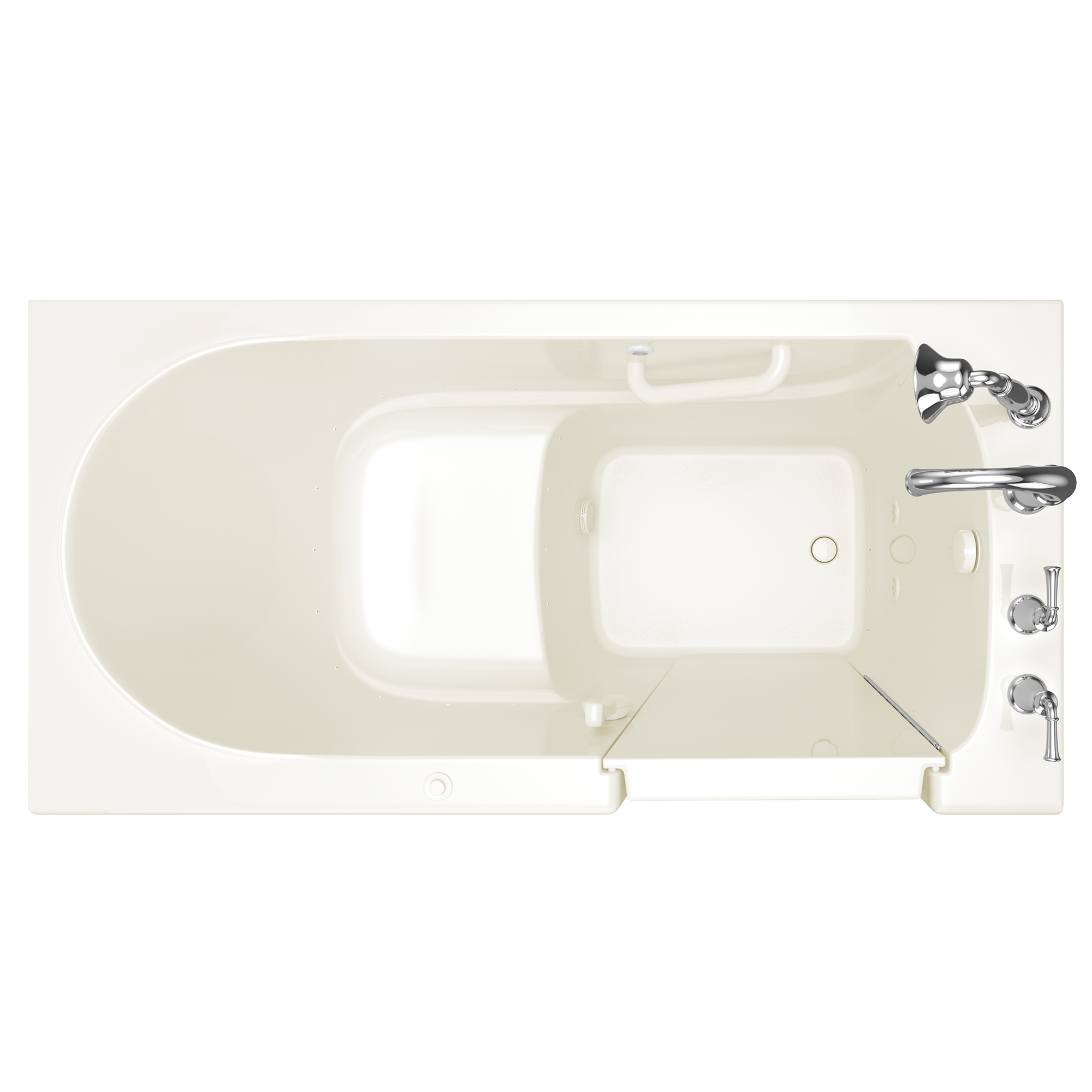 Gelcoat Value Series 30 x 60  Inch Walk in Tub With Air Spa System   Right Hand Drain With Faucet WIB LINEN